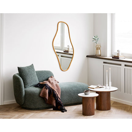 Noli Side Table - Bijzettafel, keramisch tafelblad/essenfineer, wit/donkerbruin ø40x38 cm
