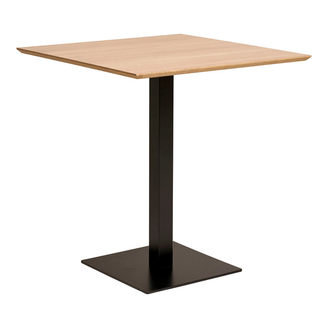Fano cafétafel - cafétafel, melamine, naturel, zwart metalen onderstel 70x70x75 cm