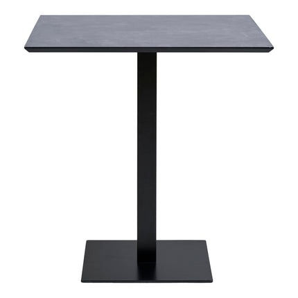 Fano cafetafel - cafetafel, melamine, donker steenlook, zwart metalen onderstel 70x70x75 cm