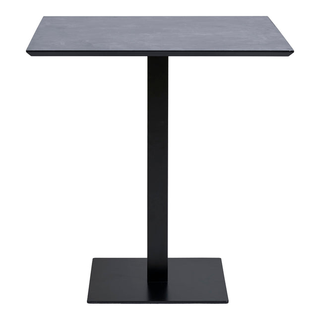 Fano cafetafel - cafetafel, melamine, donker steenlook, zwart metalen onderstel 70x70x75 cm