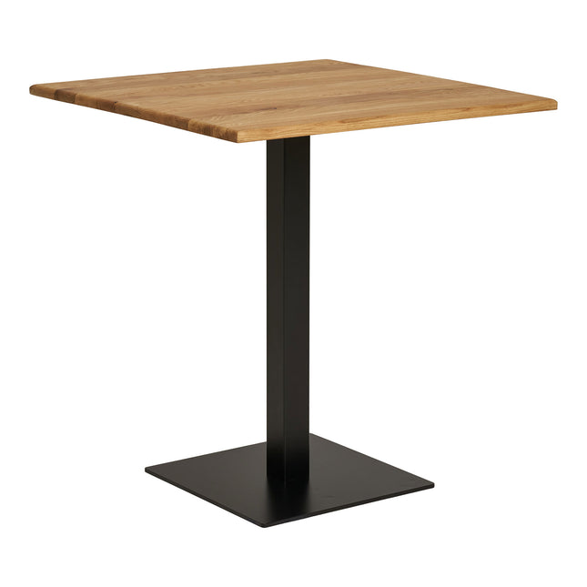 Lignano Cafetafel - eiken, zwart metalen onderstel 70x70x75 cm