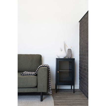 Dalby-kast - kast, 1 glazen deur, staal, zwart, 38x35x70 cm