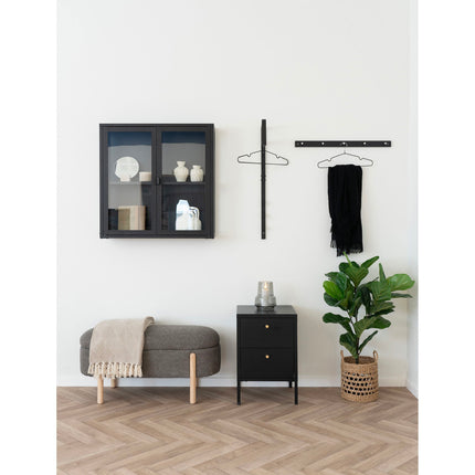 Dalby ladekast - 2 lades, staal, zwart, 40 x 40 x 59,5 cm