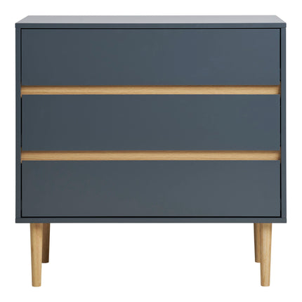 Bisley Chest - ladekast, geverfd hout, 3 lades, donkergrijs 80x40x80 cm