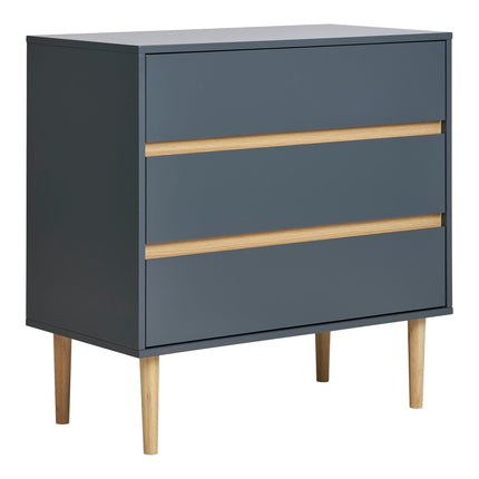 Bisley Chest - ladekast, geverfd hout, 3 lades, donkergrijs 80x40x80 cm