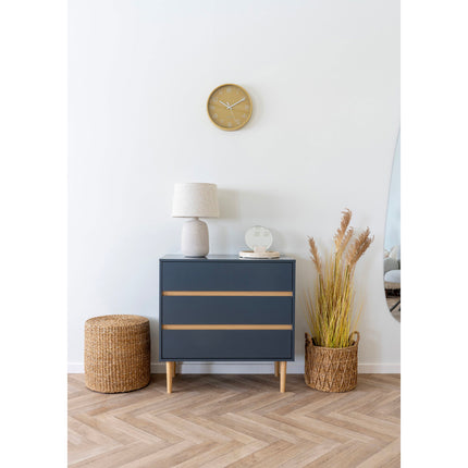 Bisley Chest - ladekast, geverfd hout, 3 lades, donkergrijs 80x40x80 cm