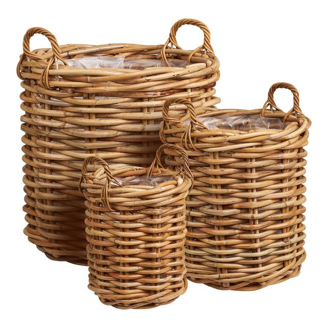 Burton Baskets - Manden, kubu-rattan, naturel set van 3