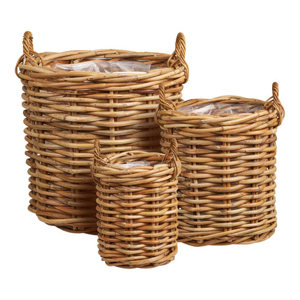 Burton Baskets - Manden, kubu-rattan, naturel set van 3