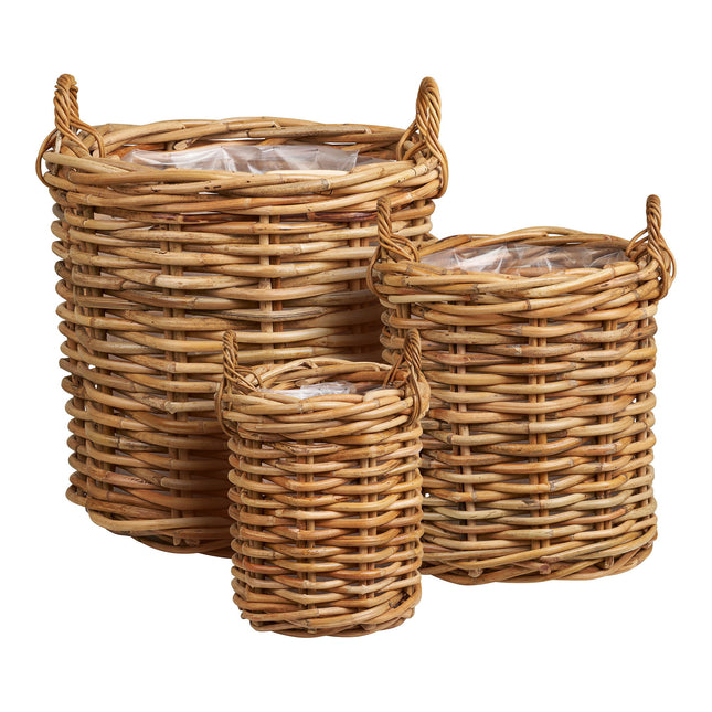 Burton Baskets - Manden, kubu-rattan, naturel set van 3
