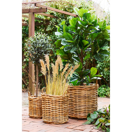 Burton Baskets - Manden, kubu-rattan, naturel set van 3