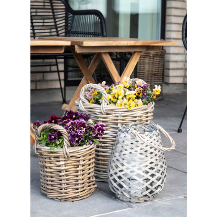 Caor Baskets - manden, kubu-rattan, naturel set van 4