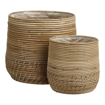 Moro Baskets - Manden, kubu rattan, naturel set van 2