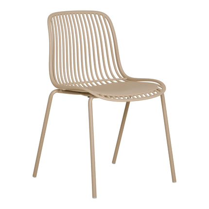 Branson Eetkamerstoel - Set van 4 Eetkamerstoelen, polypropyleen, stapelbaar, zand