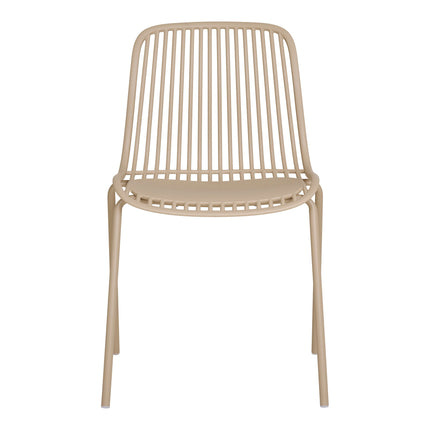 Branson Eetkamerstoel - Set van 4 Eetkamerstoelen, polypropyleen, stapelbaar, zand