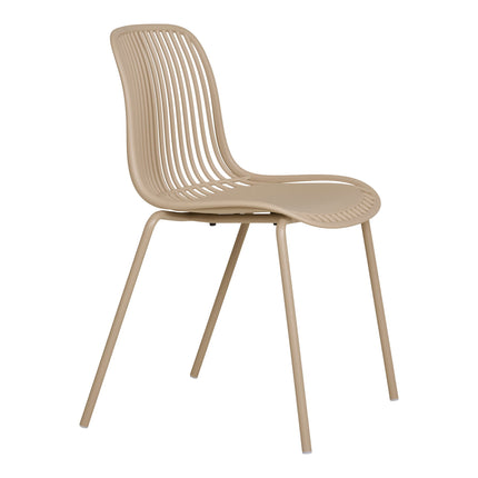 Branson Eetkamerstoel - Set van 4 Eetkamerstoelen, polypropyleen, stapelbaar, zand