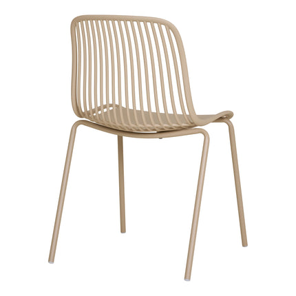 Branson Eetkamerstoel - Set van 4 Eetkamerstoelen, polypropyleen, stapelbaar, zand
