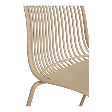 Branson Eetkamerstoel - Set van 4 Eetkamerstoelen, polypropyleen, stapelbaar, zand