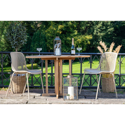 Branson Eetkamerstoel - Set van 4 Eetkamerstoelen, polypropyleen, stapelbaar, zand