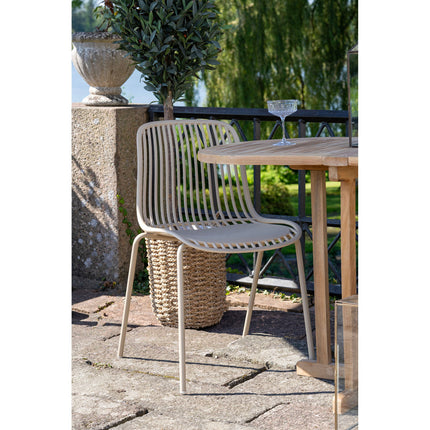 Branson Eetkamerstoel - Set van 4 Eetkamerstoelen, polypropyleen, stapelbaar, zand
