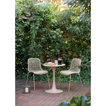Branson Eetkamerstoel - Set van 4 Eetkamerstoelen, polypropyleen, stapelbaar, zand