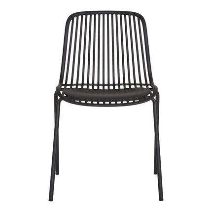 Branson Eetkamerstoel - Set van 4 Eetkamerstoelen, polypropyleen, stapelbaar, zwart