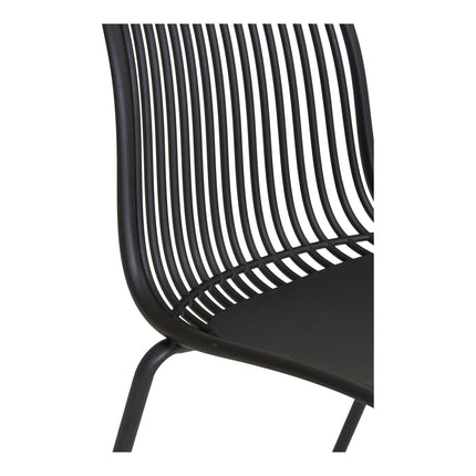 Branson Eetkamerstoel - Set van 4 Eetkamerstoelen, polypropyleen, stapelbaar, zwart
