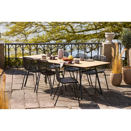 Branson Eetkamerstoel - Set van 4 Eetkamerstoelen, polypropyleen, stapelbaar, zwart