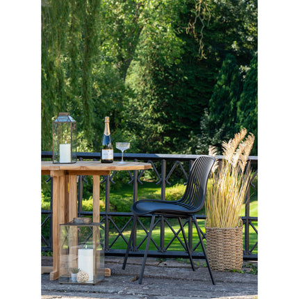 Branson Eetkamerstoel - Set van 4 Eetkamerstoelen, polypropyleen, stapelbaar, zwart