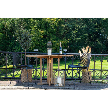 Branson Eetkamerstoel - Set van 4 Eetkamerstoelen, polypropyleen, stapelbaar, zwart