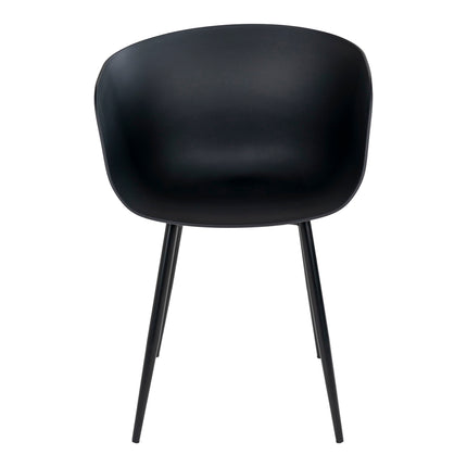 Roda Eetkamerstoel - Set van 2 Eetkamerstoelen, zwart met zwarte poten