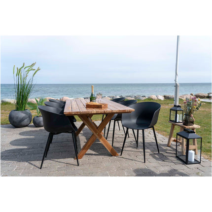 Roda Eetkamerstoel - Set van 2 Eetkamerstoelen, zwart met zwarte poten