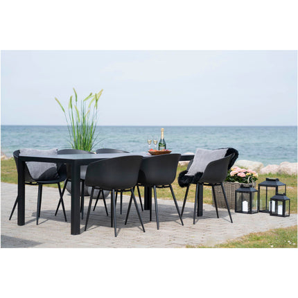 Roda Eetkamerstoel - Set van 2 Eetkamerstoelen, zwart met zwarte poten