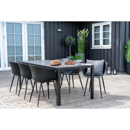 Roda Eetkamerstoel - Set van 2 Eetkamerstoelen, zwart met zwarte poten