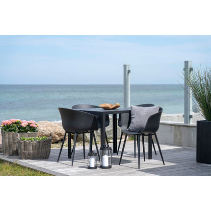Roda Eetkamerstoel - Set van 2 Eetkamerstoelen, zwart met zwarte poten