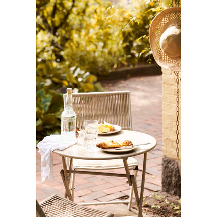 Arcas Bistro Set - bistroset, 2 stoelen en 1 tafel, polyester/staal, taupe