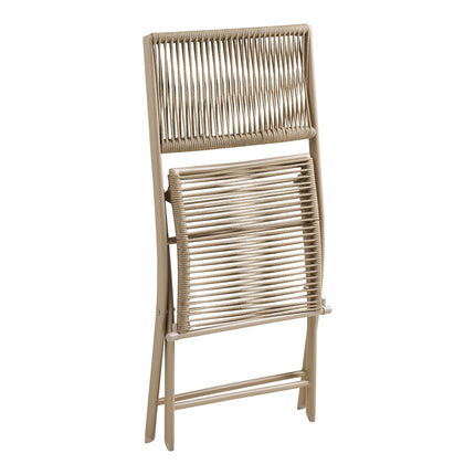 Arcas Bistro Set - bistroset, 2 stoelen en 1 tafel, polyester/staal, taupe
