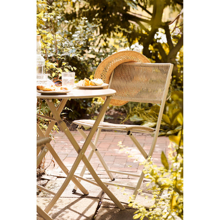 Arcas Bistro Set - bistroset, 2 stoelen en 1 tafel, polyester/staal, taupe