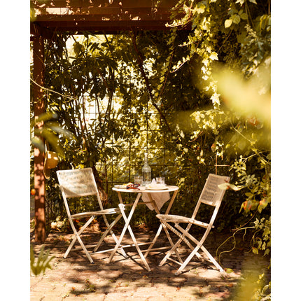 Arcas Bistro Set - bistroset, 2 stoelen en 1 tafel, polyester/staal, taupe