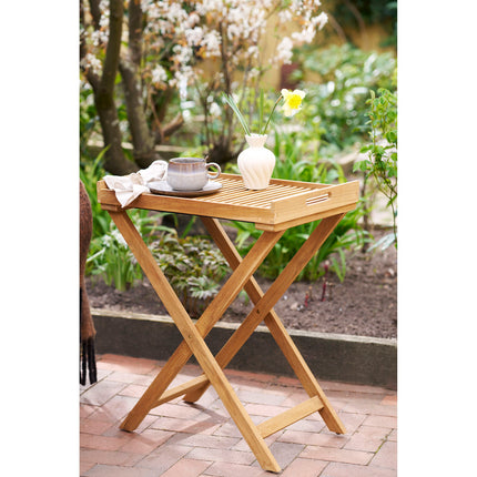 Ronda Dienbladtafel - Dienbladtafel, teakhout, naturel, 60x40x70 cm