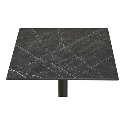 Bistrotafel - bistrotafel, marmerlook, donkergrijs, zwarte aluminium poten, 60x60x73 cm