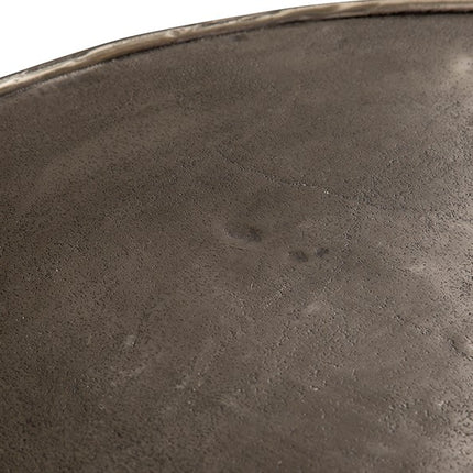 Interlagos salontafelset van 2, ruw nikkel met zwarte patina