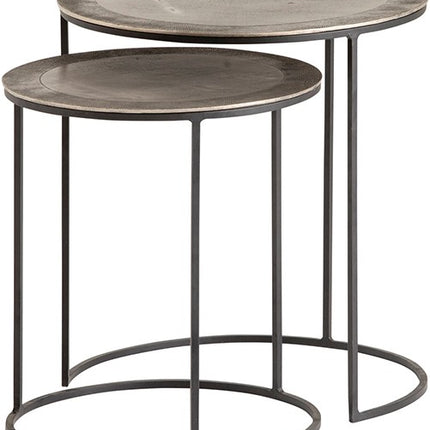 Sochi set van 2 bijzettafels, antiek nikkel
