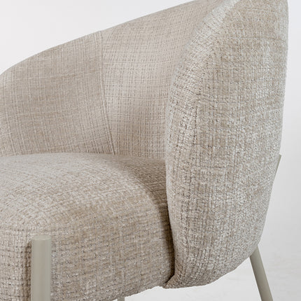 Adele - eetkamerstoel - beige poten - Cremona - Taupe 04 (set van 2)