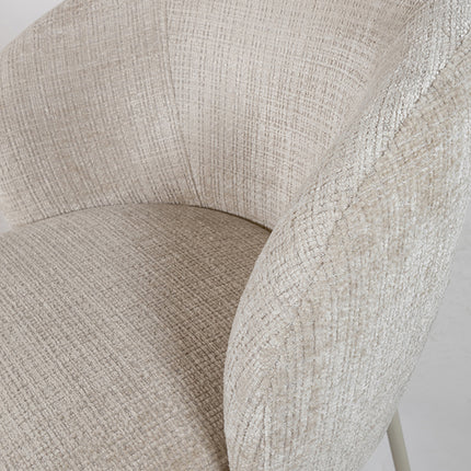 Adele - eetkamerstoel - beige poten - Cremona - Taupe 04 (set van 2)
