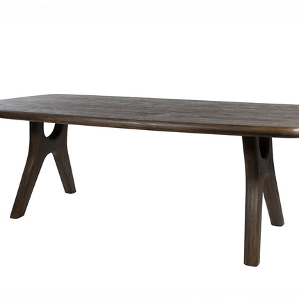 Eetkamertafel 240, langwerpig met ronde hoeken, mangohout, espressobruin