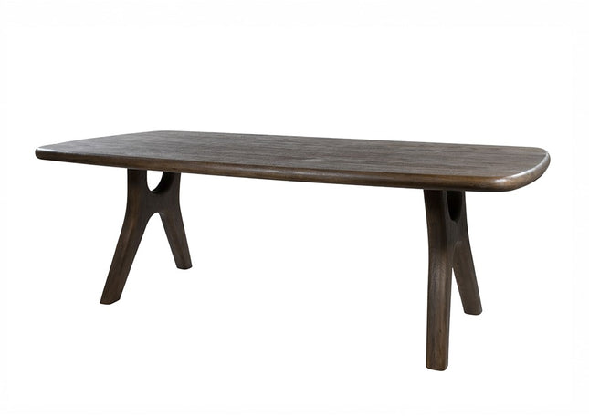 Eetkamertafel 240, langwerpig met ronde hoeken, mangohout, espressobruin