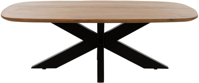 Deense ovale salontafel 120, mangohout glad naturel