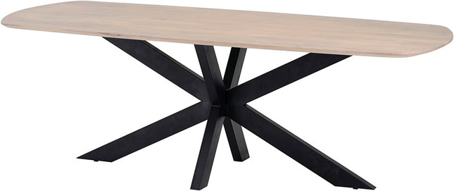 Deense ovale eetkamertafel 230, mango ashblond