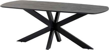 Eetkamertafel Deens ovaal 180, Acacia zwart