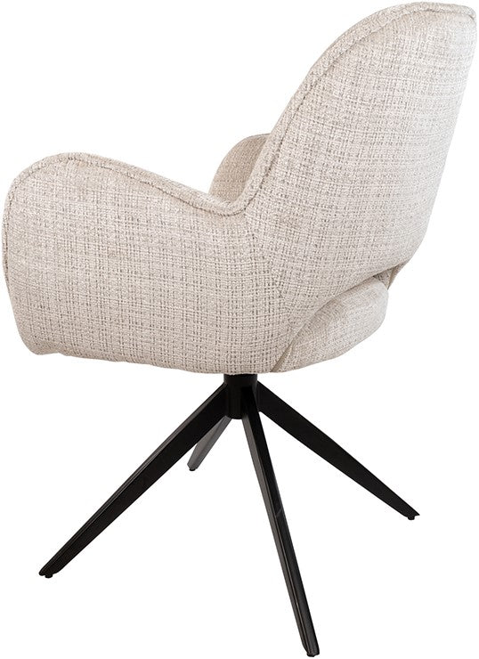 Alicia eetkamerstoel - draaipoot 360ARS - Cremona - Taupe 04 (set van 2)